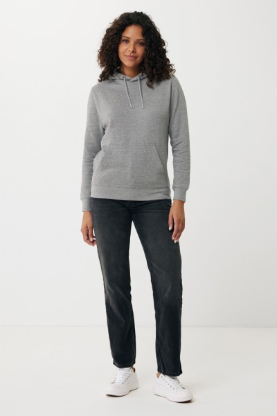 IQONIQ Rila Lightweight Hoodie aus recycelter Baumwolle, light heather anthracite XS