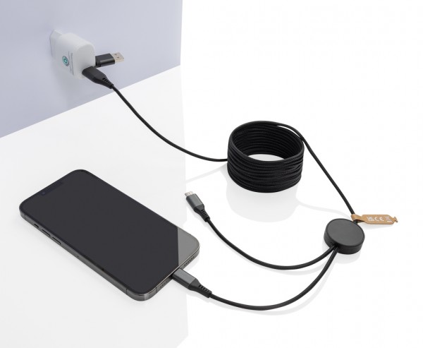 Terra 3 Meter 4-in-1-Kabel aus RCS recyceltem PET, grau