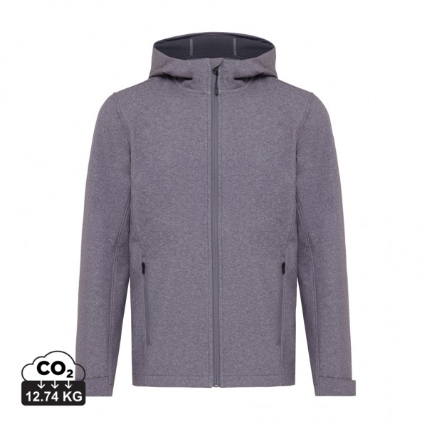 IQONIQ Makalu Herren Softshelljacke aus recyceltem Polyester, vulcano heather grey XL