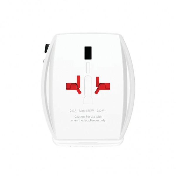 SKROSS World Travel Adapter MUV 65W PD mit USB-C-Kabel, weiß
