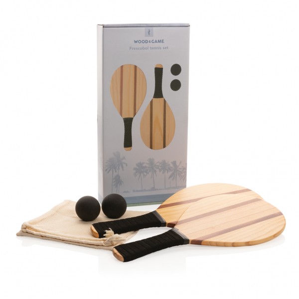Frescobol Tennis-Set aus Holz, braun