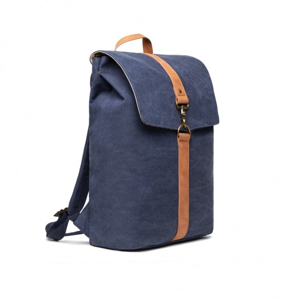 VINGA Bosler Rucksack aus GRS recyceltem Canvas, navy blau
