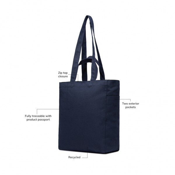 VINGA Hilo AWARE™ Tasche mit Reißverschluss aus rec. Canvas, navy blau