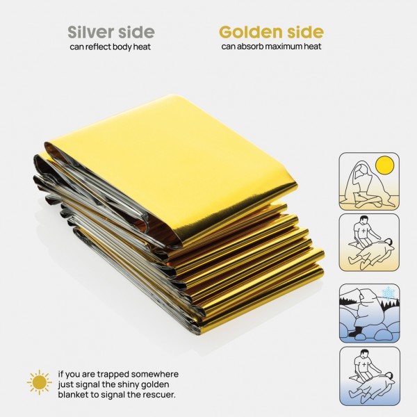 Solra-Rettungsdecke in RCS-Tasche aus recyceltem RPET, schwarz