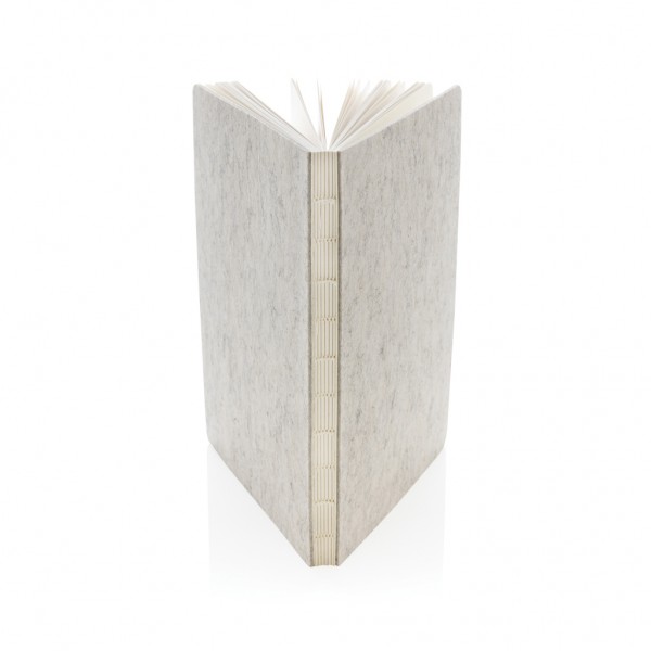 Phrase GRS-zertifiziertes A5-Notizbuch aus recyceltem Filz, grau