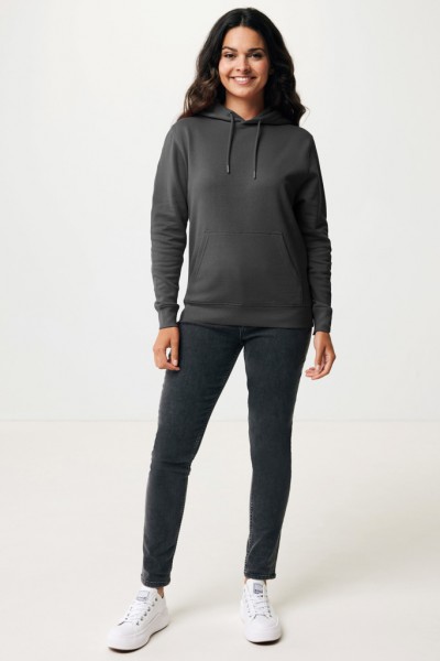 IQONIQ Rila Lightweight Hoodie aus recycelter Baumwolle, anthrazit L