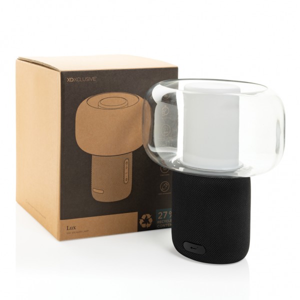 Lux 10W Lautsprecherlampe aus RCS recyceltem Kunststoff, schwarz