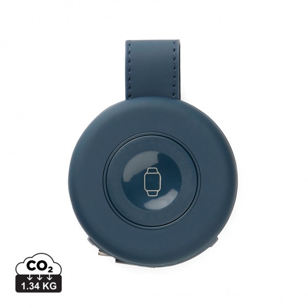 VINGA Baltimore 2-in-1 kabelloser 15W RCS Travel Charger, navy blau