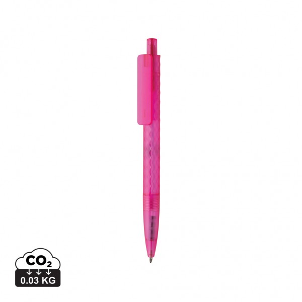 X3 Frosted-Pen aus GRS recyceltem PC, rosa
