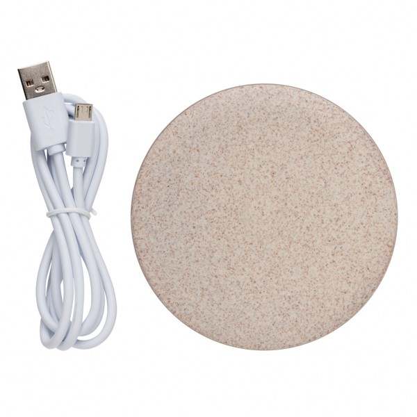 5W Weizenstroh Wireless Charger, khaki