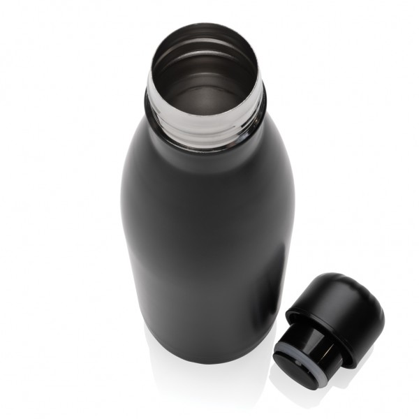 Eureka einwandige Wasserflasche aus RCS rec. Stainless-Steel, schwarz