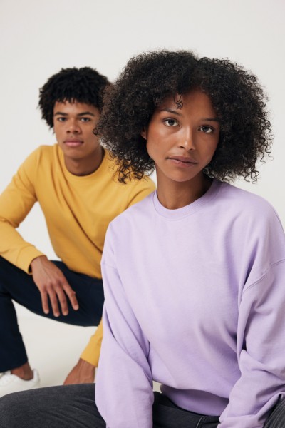 IQONIQ Kruger Relax-Rundhals-Sweater aus recycelt. Baumwolle, lavender XXS