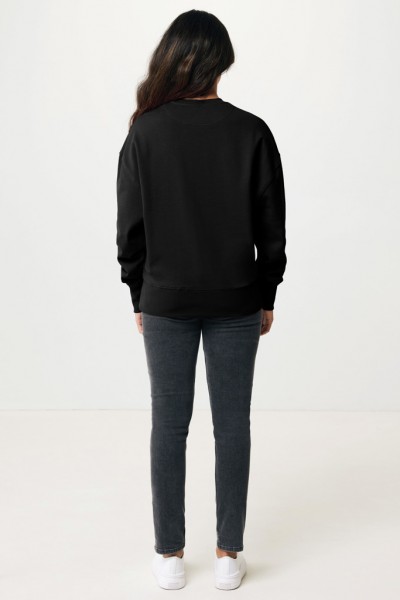 IQONIQ Kruger Relax-Rundhals-Sweater aus recycelt. Baumwolle, schwarz L