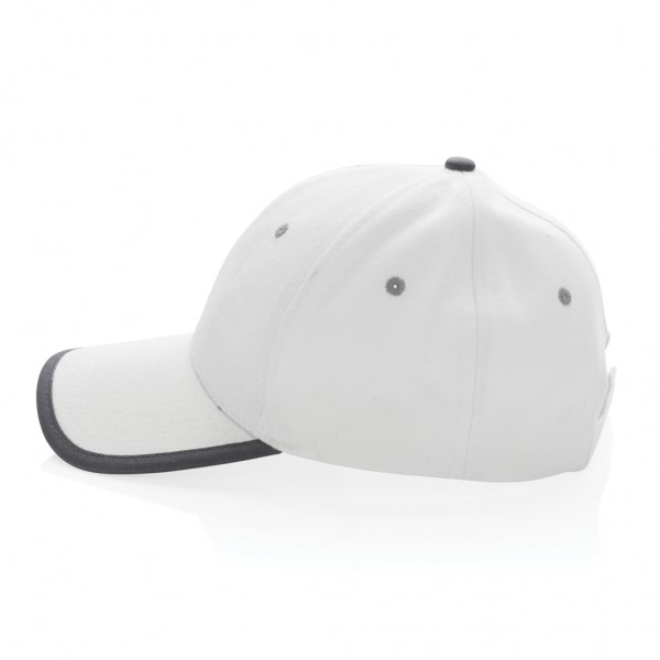 Impact AWARE™ 280gr Brushed rCotton 6 Panel Kontrast-Cap, weiß