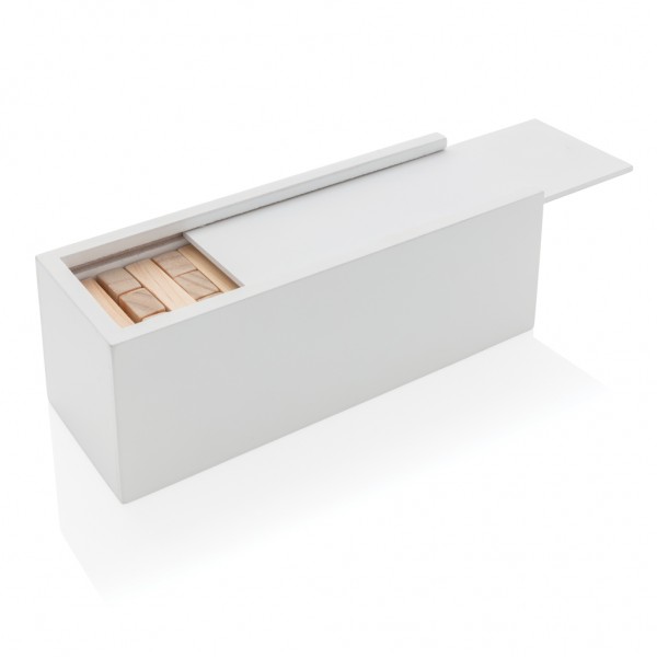 Deluxe Holz-Stapelturm aus Holz, weiß