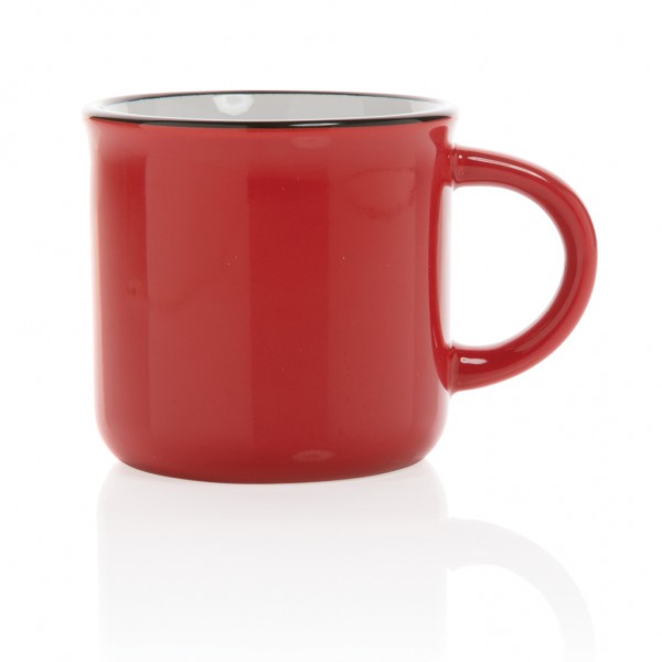 Vintage Keramiktasse, 280ml, rot