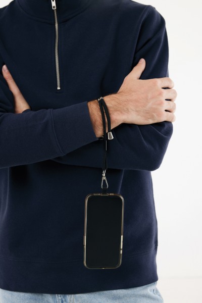 CarryLoop verstellbares Handy-Handgelenksband aus RCS rPET, schwarz