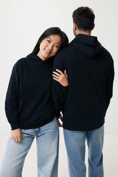 IQONIQ Yengo Hoodie mit Seitentaschen aus rec. Baumwolle, schwarz XXL