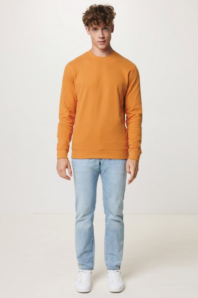 IQONIQ Zion Rundhals-Sweater aus recycelter Baumwolle, sundial orange S