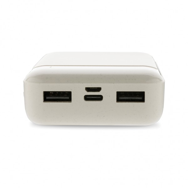 10.000 mAh Powerbank aus RCS Standard recyceltem Kunststoff, weiß