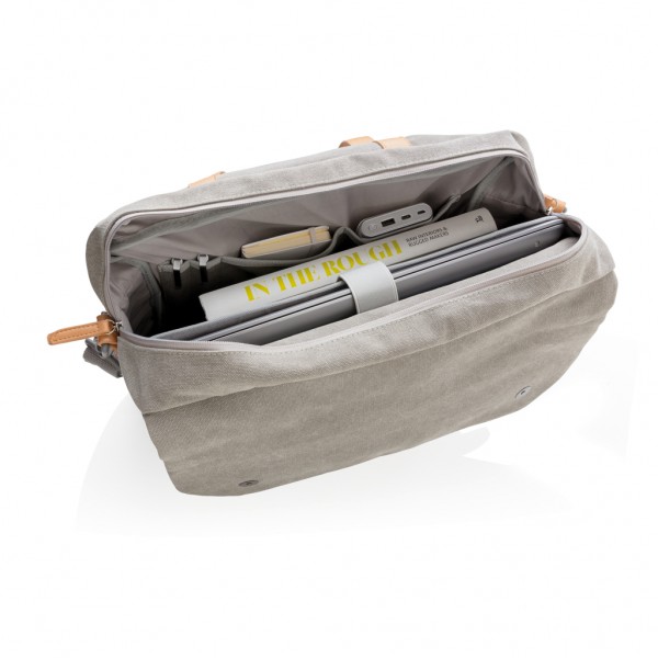 Canvas Laptop-Tasche, PVC-frei, grau