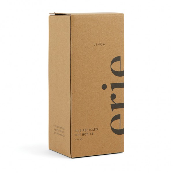 VINGA Erie 575ml Flasche aus RCS recyceltem PET, transparent