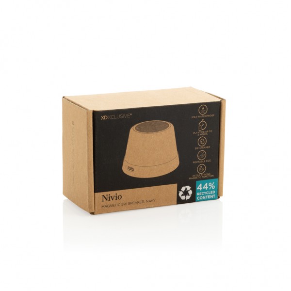 Nivio magnetischer 5W-Speaker aus RCS recyceltem Aluminium, blau