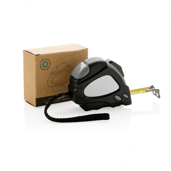 Auto-Stop-Maßband aus recyceltem Kunststoff, 5m/19mm, schwarz