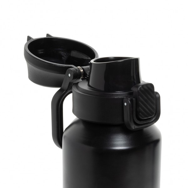 Via RCS Re-Steel Sportflasche mit Verschluss, 600ml, schwarz