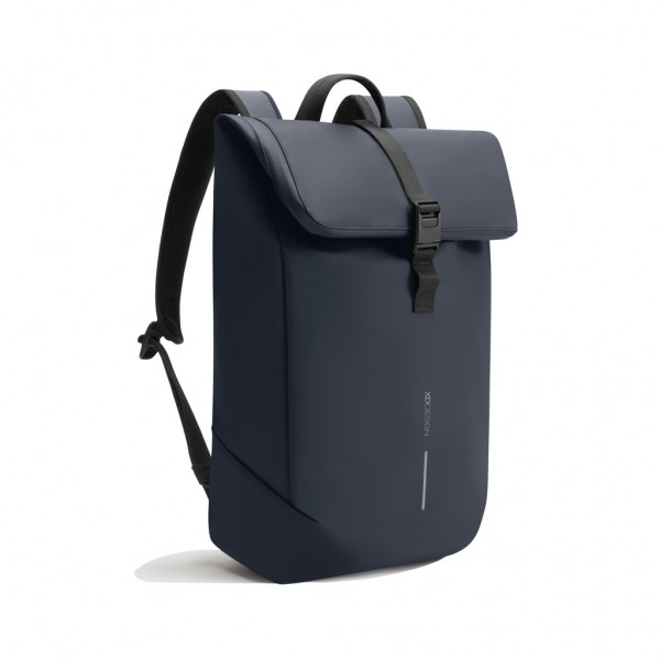 Urban wasserabweisender Flap-Top Rucksack, navy blau
