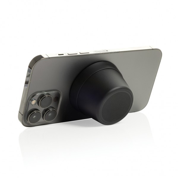 Nivio magnetischer 5W-Speaker aus RCS recyceltem Aluminium, schwarz