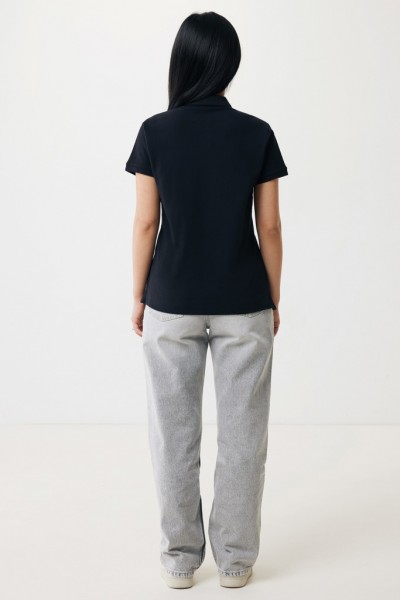 IQONIQ Yosemite Damen Piqué-Poloshirt aus rec. Baumwolle, schwarz M