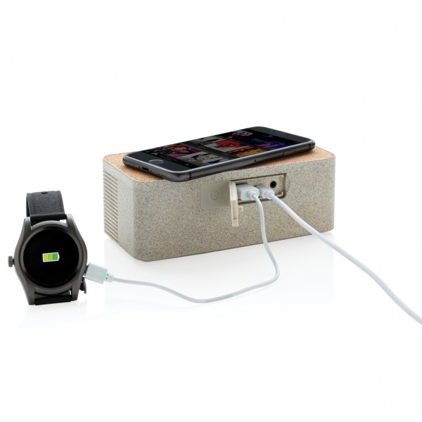 Weizenstroh Wireless Charging Lautsprecher, khaki