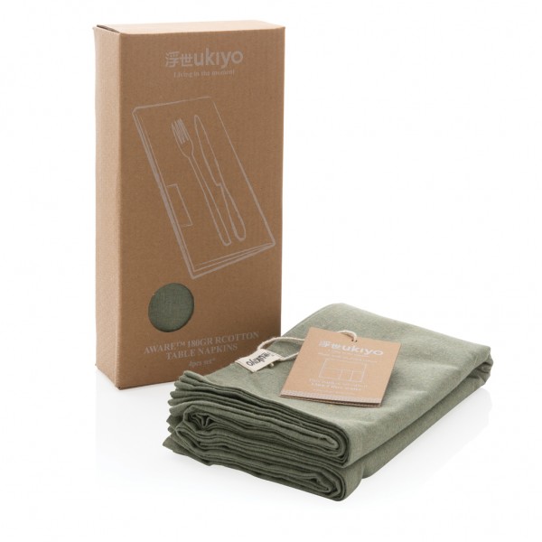 Ukiyo Aware™ 180gr rCotton 4-tlg. Servietten-Set, grün