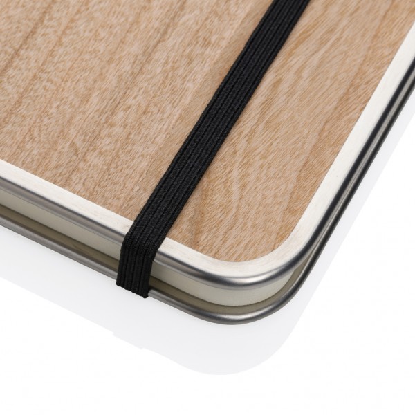 Treeline A5 Deluxe Notizbuch mit Holzeinband, braun