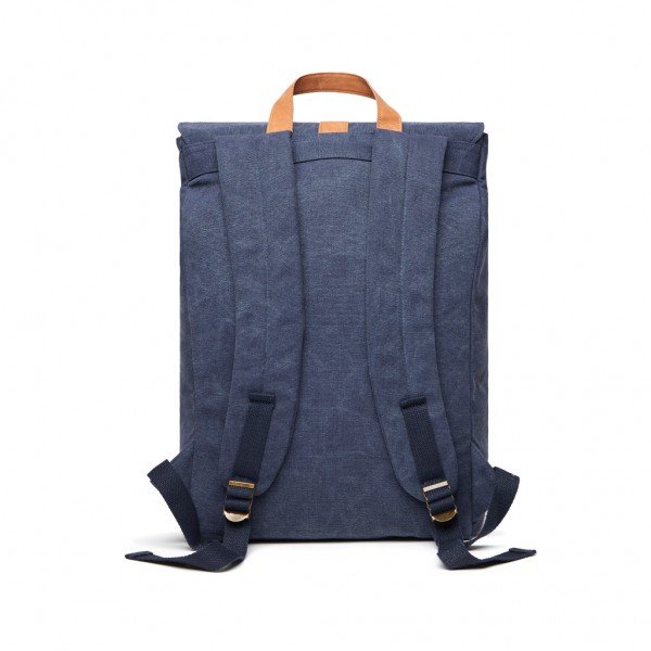 VINGA Bosler Rucksack aus GRS recyceltem Canvas, navy blau
