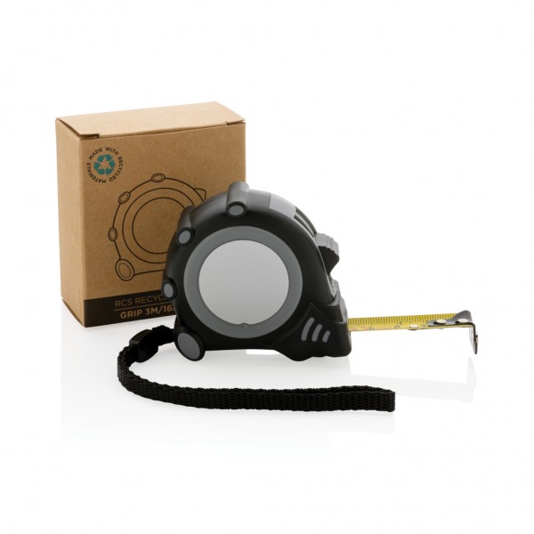 Grip 3m/16mm Maßband aus RCS recyceltem Kunststoff, grau
