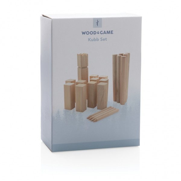 Kubb Outdoor Wurfspiel aus Holz, braun