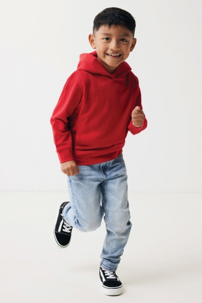 IQONIQ Yengo KidsHoodie mit Seitentaschen aus rec. Baumwolle, rot 910