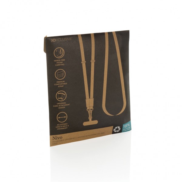 Nivo Crossbody-Handyband aus RCS recyceltem PET, navy blau