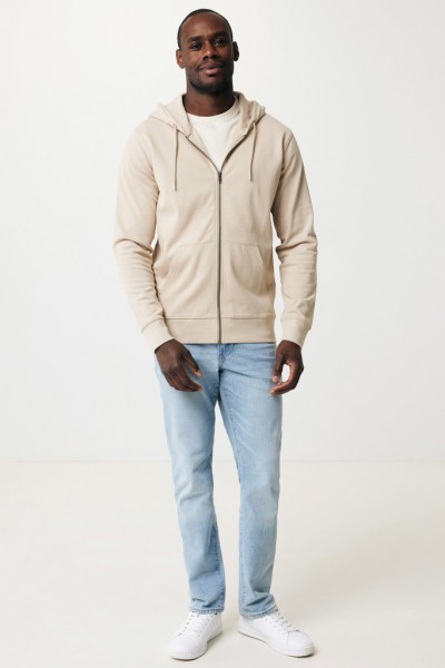 IQONIQ Abisko Zip-Kapuzenpullover aus recycelter Baumwolle, desert XXL