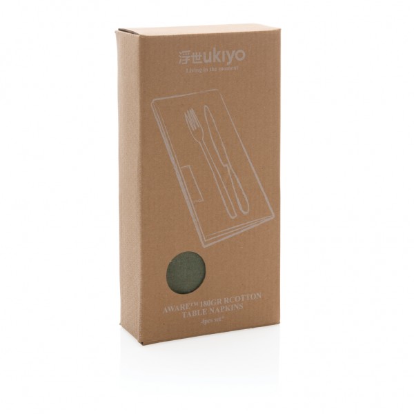 Ukiyo Aware™ 180gr rCotton 4-tlg. Servietten-Set, grün