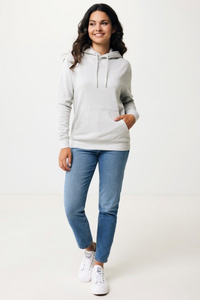 IQONIQ Rila Lightweight Hoodie aus recycelter Baumwolle, light heather grey M