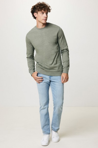 IQONIQ Denali ungefärbt. Rundhals-Sweater aus recycelter BW, heather green XXS