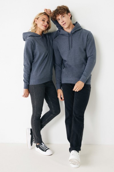 IQONIQ Torres ungefärbter Hoodie aus recycelter Baumwolle, heather navy S