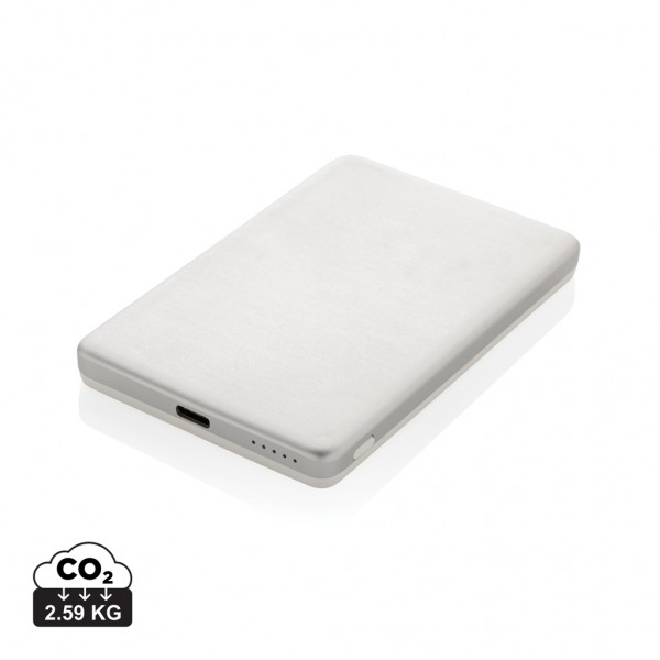 Orion 5.000mAh 5W magnetische Powerbank aus RCS rec. Alu, silber