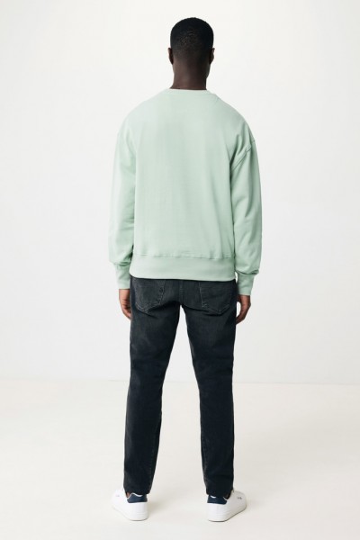 IQONIQ Kruger Relax-Rundhals-Sweater aus recycelt. Baumwolle, Iceberg green XXS