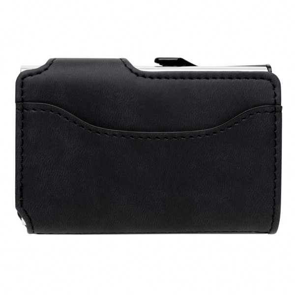 Aluminium RFID Kartenhalter mit PU-Börse, schwarz