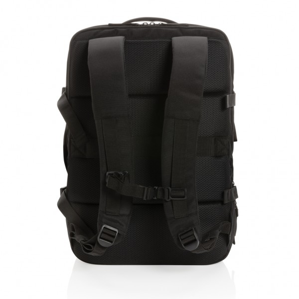 Swiss Peak AWARE™ RPET 15.6` erweiterbarer Wochenendrucksack, schwarz