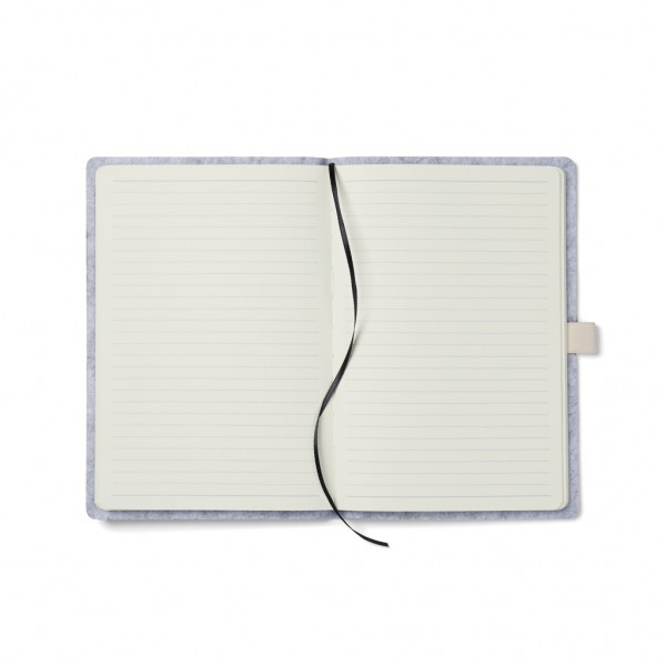 VINGA Albon A5-Notizbuch aus GRS recyceltem Filz, grau